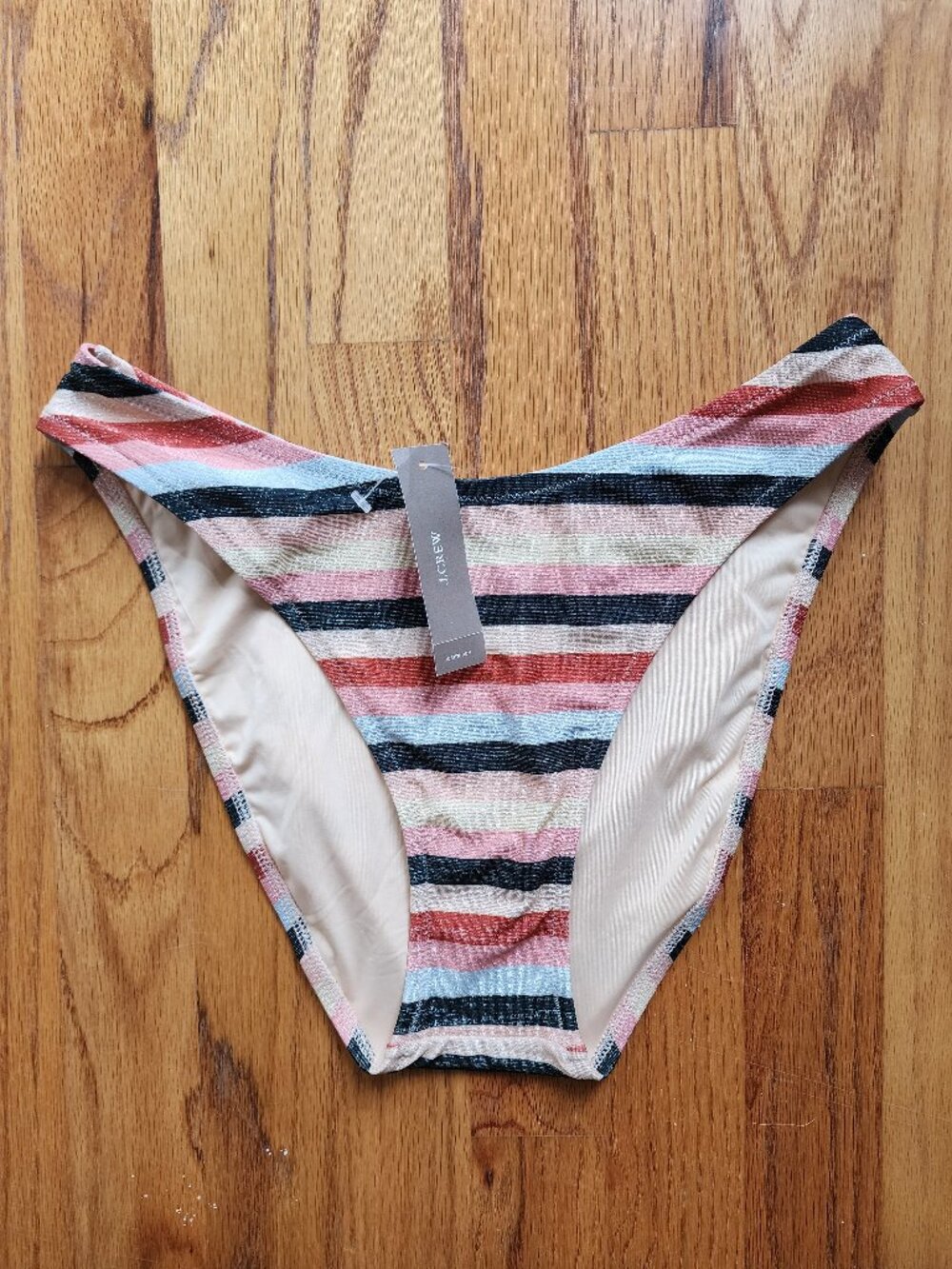 NWT J.Crew Metallic Stripe Bikini Set Top M / Bottom S Resort Chic - Picture 7 of 8